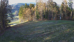 Prostřední část sjezdovky a snowpark