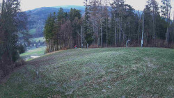 Prostřední část sjezdovky a snowpark