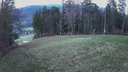 Prostřední část sjezdovky a snowpark