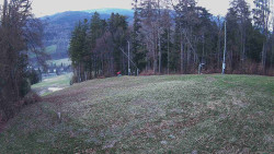 Prostřední část sjezdovky a snowpark