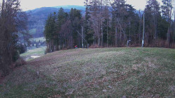 Prostřední část sjezdovky a snowpark