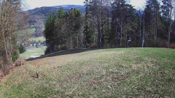 Prostřední část sjezdovky a snowpark