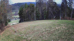 Prostřední část sjezdovky a snowpark