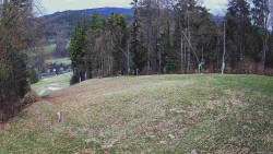 Prostřední část sjezdovky a snowpark