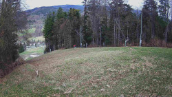 Prostřední část sjezdovky a snowpark