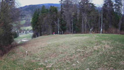 Prostřední část sjezdovky a snowpark