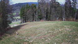 Prostřední část sjezdovky a snowpark