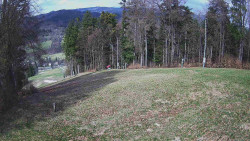 Prostřední část sjezdovky a snowpark