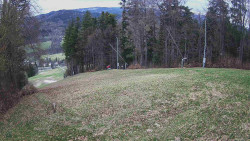 Prostřední část sjezdovky a snowpark