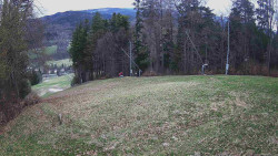 Prostřední část sjezdovky a snowpark