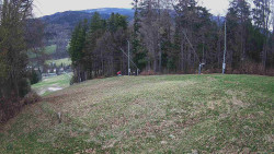 Prostřední část sjezdovky a snowpark