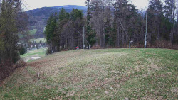 Prostřední část sjezdovky a snowpark