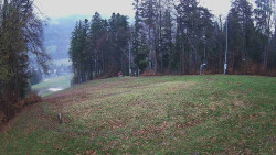Prostřední část sjezdovky a snowpark
