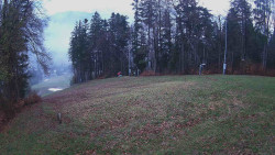 Prostřední část sjezdovky a snowpark