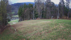 Prostřední část sjezdovky a snowpark