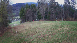 Prostřední část sjezdovky a snowpark