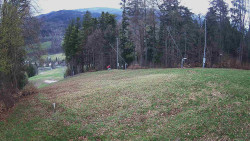 Prostřední část sjezdovky a snowpark