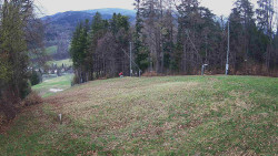 Prostřední část sjezdovky a snowpark