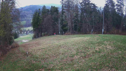 Prostřední část sjezdovky a snowpark