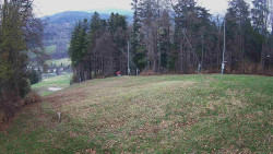 Prostřední část sjezdovky a snowpark