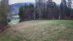 Prostřední část sjezdovky a snowpark