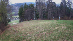 Prostřední část sjezdovky a snowpark
