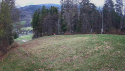 Prostřední část sjezdovky a snowpark