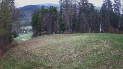 Prostřední část sjezdovky a snowpark