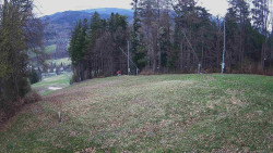 Prostřední část sjezdovky a snowpark