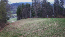 Prostřední část sjezdovky a snowpark