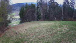 Prostřední část sjezdovky a snowpark