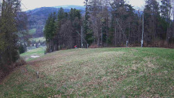 Prostřední část sjezdovky a snowpark