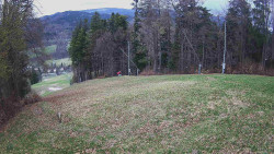 Prostřední část sjezdovky a snowpark