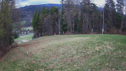 Prostřední část sjezdovky a snowpark