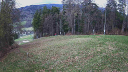 Prostřední část sjezdovky a snowpark