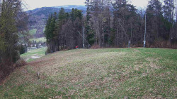Prostřední část sjezdovky a snowpark
