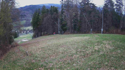 Prostřední část sjezdovky a snowpark