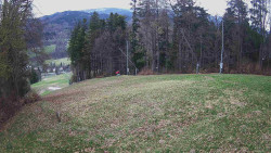 Prostřední část sjezdovky a snowpark