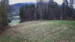 Prostřední část sjezdovky a snowpark