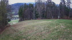 Prostřední část sjezdovky a snowpark