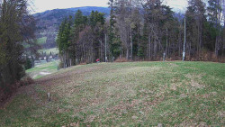 Prostřední část sjezdovky a snowpark