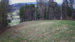 Prostřední část sjezdovky a snowpark