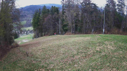 Prostřední část sjezdovky a snowpark