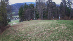 Prostřední část sjezdovky a snowpark