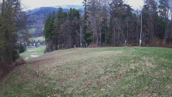 Prostřední část sjezdovky a snowpark