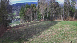 Prostřední část sjezdovky a snowpark