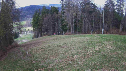 Prostřední část sjezdovky a snowpark