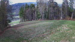 Prostřední část sjezdovky a snowpark