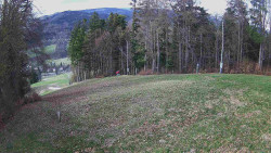 Prostřední část sjezdovky a snowpark