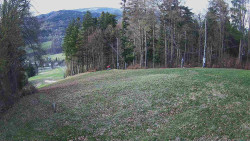 Prostřední část sjezdovky a snowpark